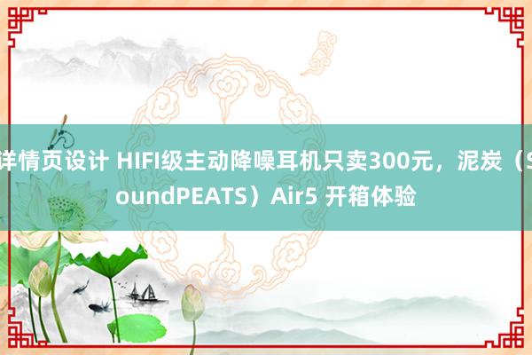 详情页设计 HIFI级主动降噪耳机只卖300元，泥炭（SoundPEATS）Air5 开箱体验